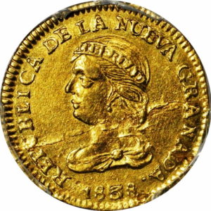 Pièce 2 Pesos Or Colombie 1838-1846 et 1848-1851