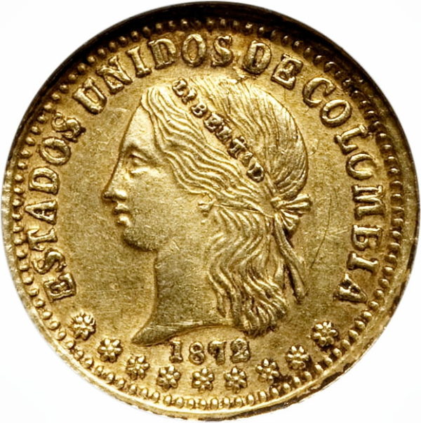 Pièce 2 Pesos Or Colombie 1863