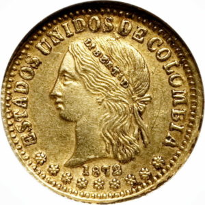 Pièce 2 Pesos Or Colombie 1871-1876