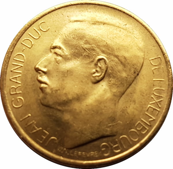 Pièce 20 Francs Or Grand Duc Jean 1964 recto