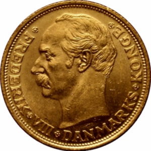 Pièce 20 Kroner Or 1908 à 1912