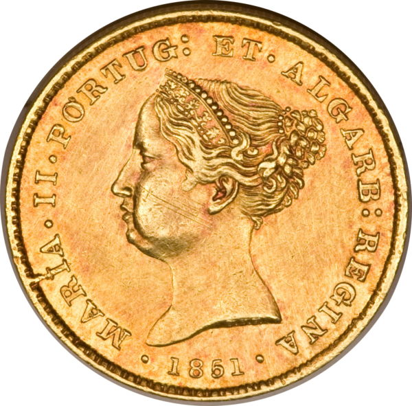 Pièce 2500 Reis Or 1851