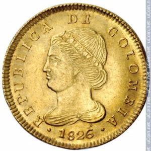 Pièce 4 Escudos Or Colombie 1826