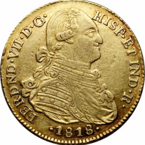 Pièce 4 Escudos Or Ferdinand VII Colombie 1818-1819