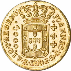 Pièce 4000 Reis Or Joao 1805 à 1817