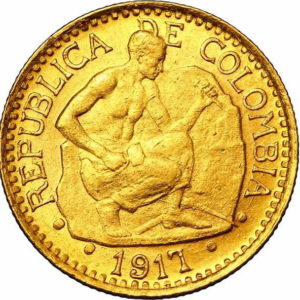 Pièce 5 Pesos Or Colombie 1913 à 1919