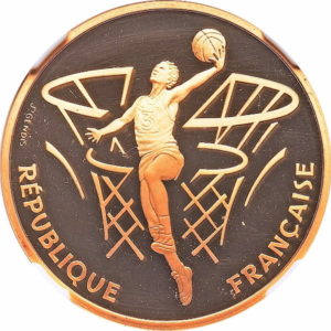 Pièce 500 Francs Or Centenaire Basket 1991 recto