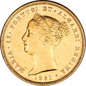 Pièce 5000 Reis Or 1851