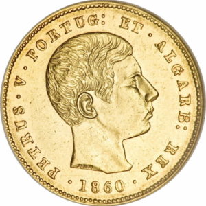 Pièce 5000 Reis Or 1860 et 1861
