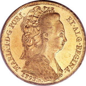 Pièce 6 400 Reis Or Maria I 1786 à 1805
