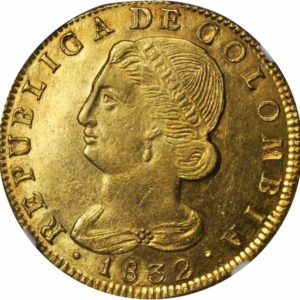 Pièce 8 Escudos Or Colombie 1822-1838