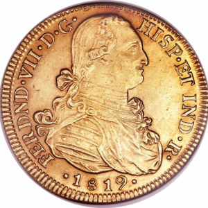 Pièce 8 Escudos Or Ferdinand VII Colombie 1791-1808