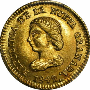 Pièce Peso Or Nueva Grenada-Bogota Colombie 1837-1846