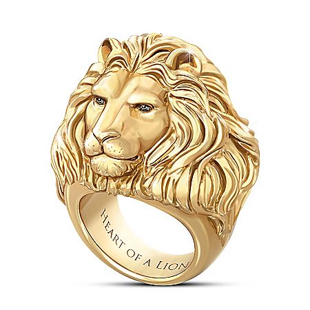 Heart Of A Lion 24K Gold-Plated Men's Ring.jpeg