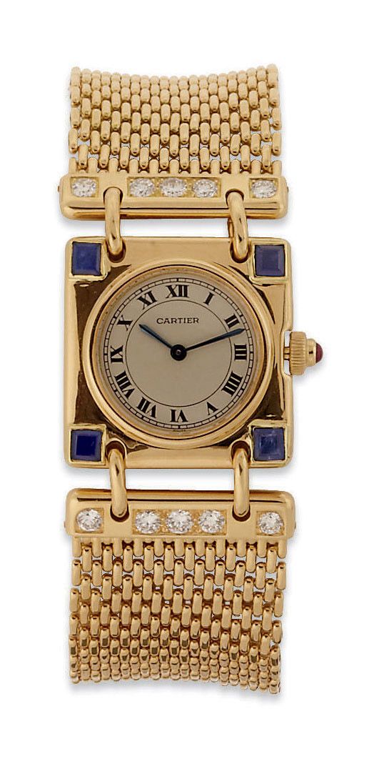 MONTRE BRACELET D'HOMME RETRO SAPHIRS ET DIAMANTS, PAR CARTIER.jpeg