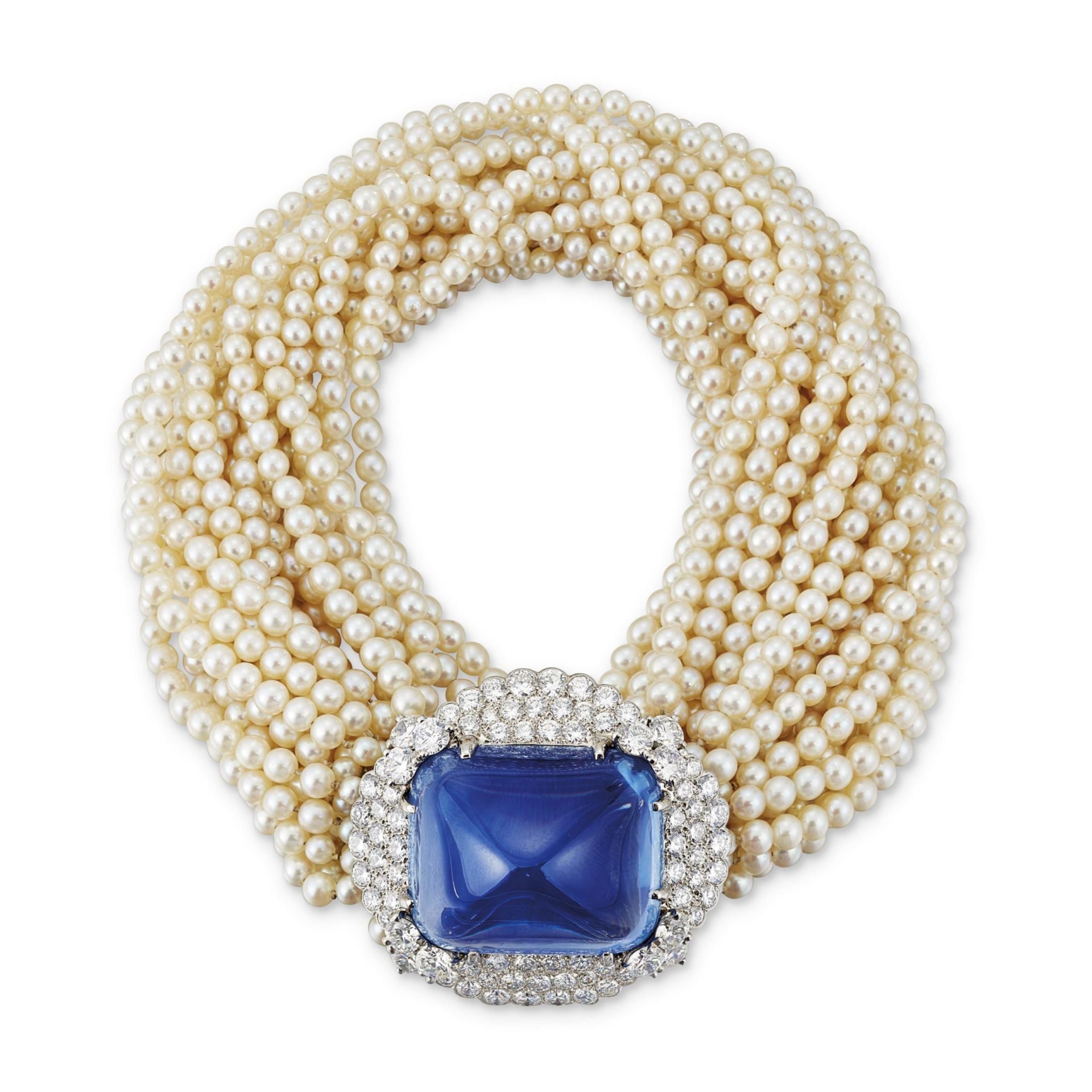 CARTIER SAPPHIRE, DIAMOND AND CULTURED PEARL BRACELET (#0483) on Jun 23, 2021 _ Christie’s in England CARTIER SAPPHIRE, DIAMOND AND CULTURED PEARL BRACELET (#0483) on Jun 23, 2021 _ Christie's in England
