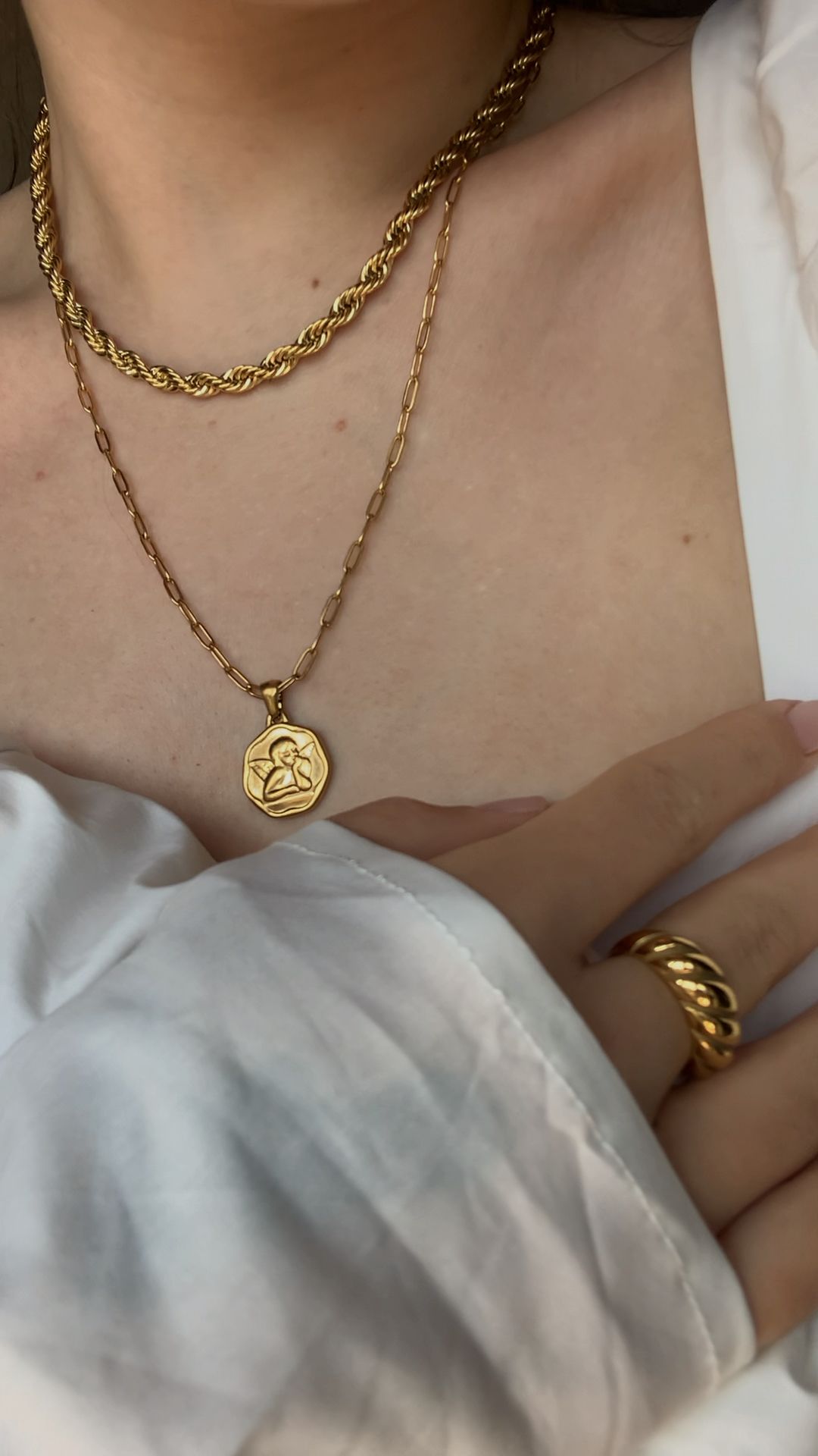 Croissant Ring + Angel Coin + Vintage Rope Croissant Ring + Angel Coin + Vintage Rope