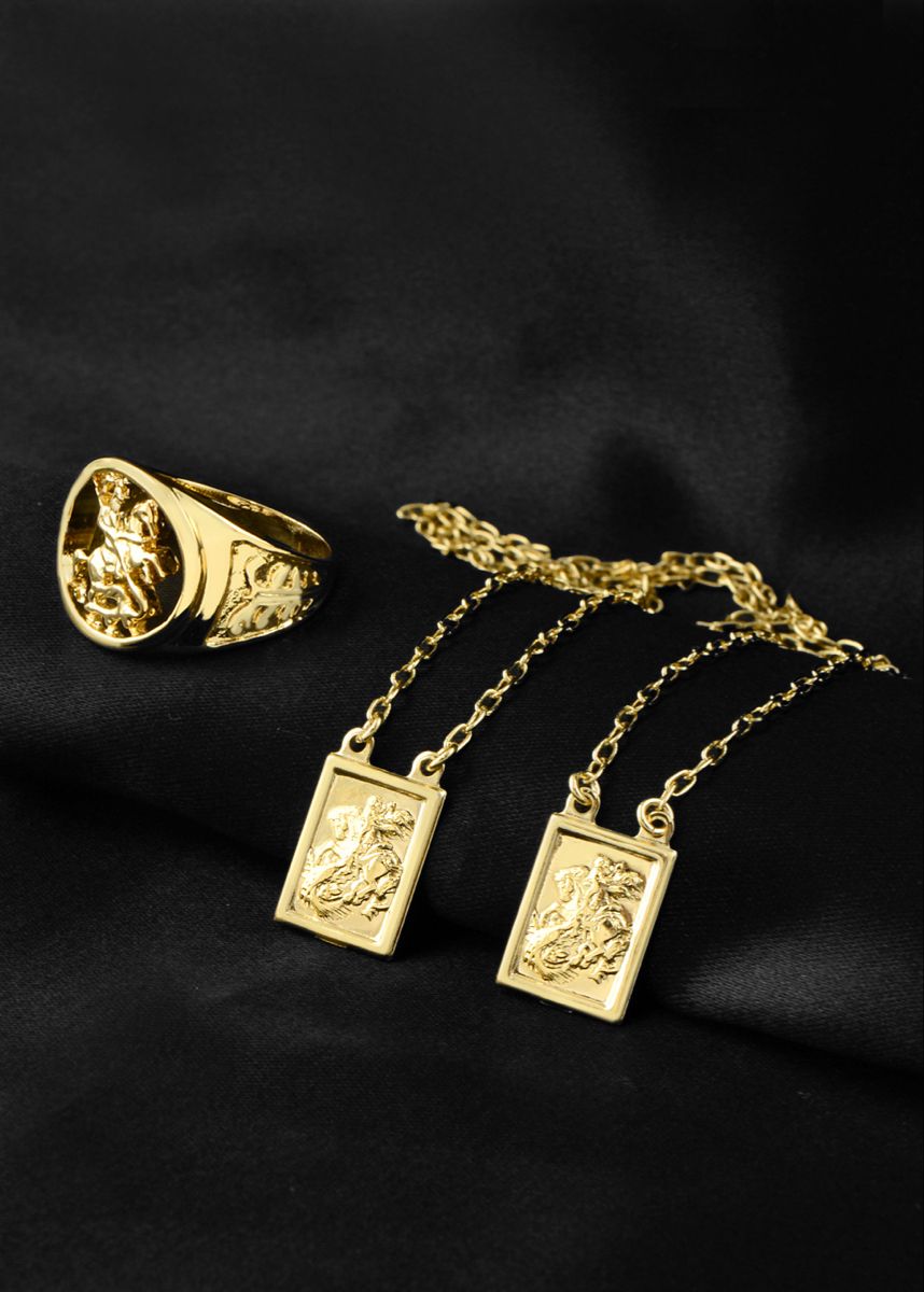 Kit Religioso Escapulário + Anel São Jorge