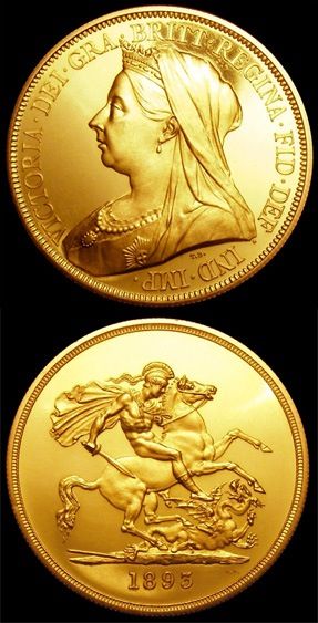 Pièce de 5£ or de 1893, commémorant le jubilé de…