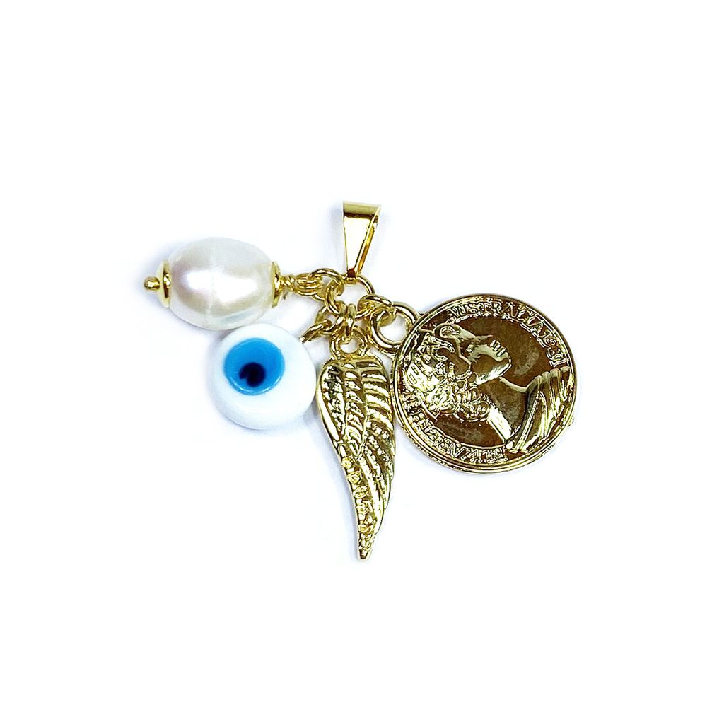 Pingente Mix Moeda Australiana Banho Ouro (ouro, Branco)
