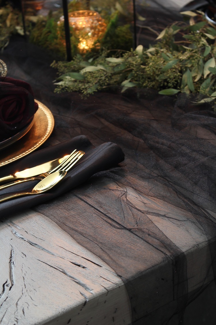 Moody Elegant Masquerade Halloween Table - The House of Silver Lining