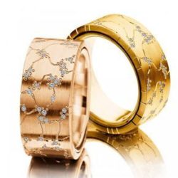 Aliança de Casamento em Ouro 18k Cravejada com Diamantes Glamour - 1166AL _ Helder Joalheiros