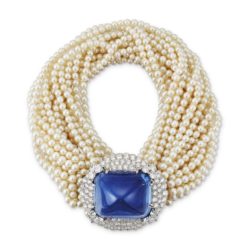 CARTIER SAPPHIRE, DIAMOND AND CULTURED PEARL BRACELET (#0483) on Jun 23, 2021 _ Christie's in England