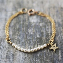 Charm Bracelet With Swarovski Glass Pearls By J&S Jewellery
