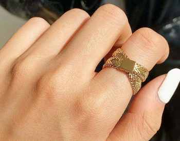 Multi-layer Charm Metal Gold Geometric Ring
