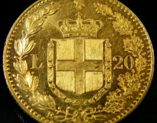 Scarce Italy 20 Lire Gold Coin 1879 Umberto 1St Co151