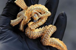 Solid 18K Standard Size Dragon Piece Fully Iced Out_ Custom made to order. For any custom inquiries email us at INFO@IFANDCO.COM #Dragon #CustomJewelry #IFANDCO