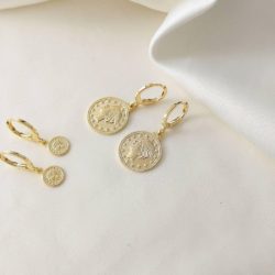 brinco argola moeda grande dourado brinco argola moeda grande dourado